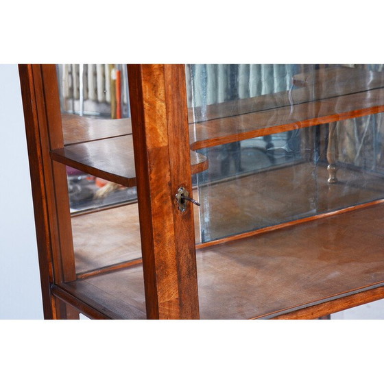 Image 1 of Vintage Biedermeier display cabinet in walnut and solid spruce, 1830s