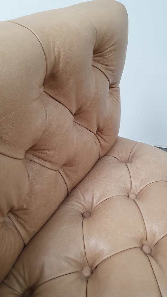 Image 1 of chesterfield no.2 fauteuil vintage design cuir beige camel modèle cube