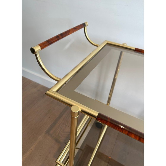 Image 1 of Vintage rolling table in brass and orange-red celuloid