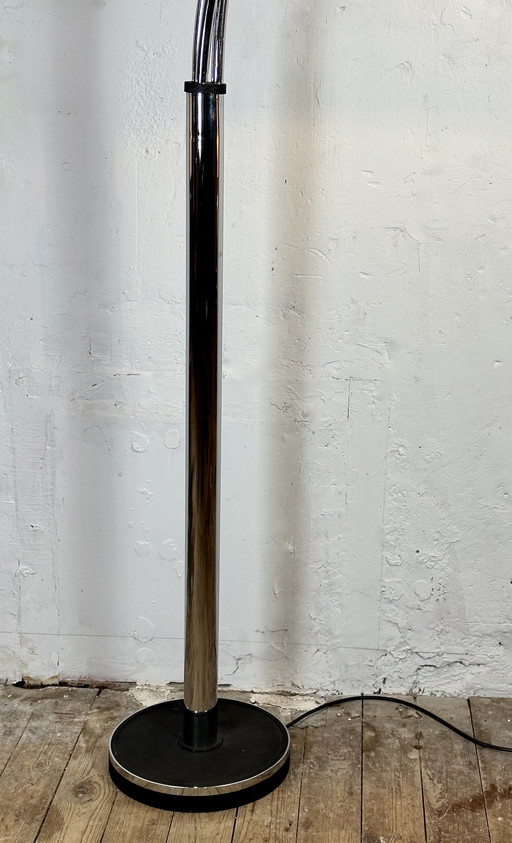 70'S Italian Chromed Metal Lily of the Valley Floor Lamp