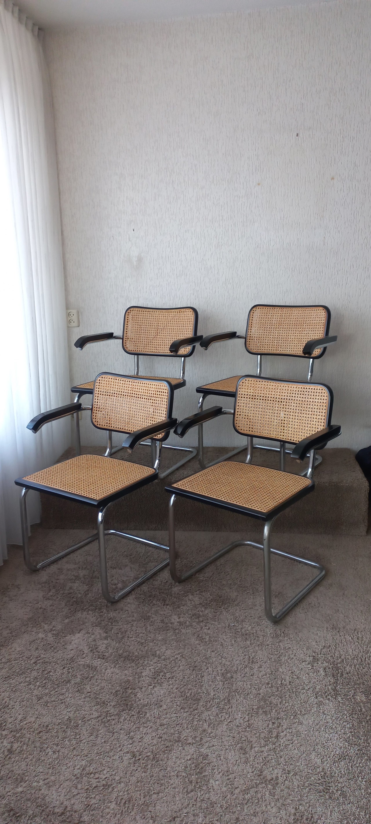 Set of 4 vintage chairs - Marcel Breuer - Tube frame