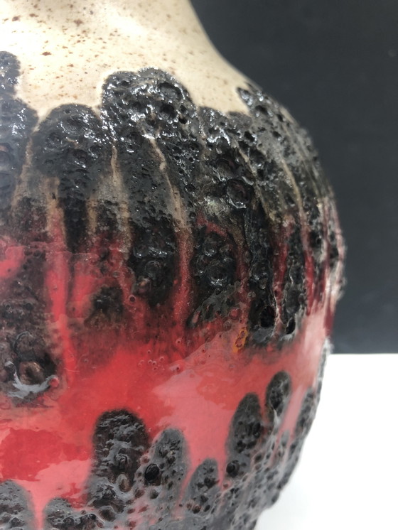 Image 1 of Bay keramik red fat lava pitcher vase