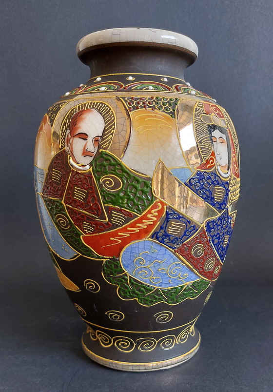 Image 1 of Antique Hand-Painted Satsuma Vases - Ceramic - Japan - Meiji period (1868-1912)