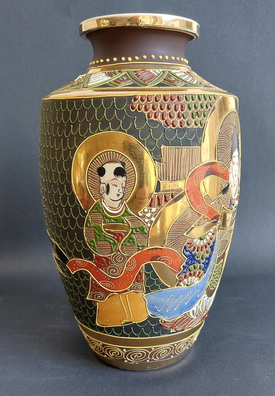 Image 1 of Antique Hand-Painted Satsuma Vases - Ceramic - Japan - Meiji period (1868-1912)