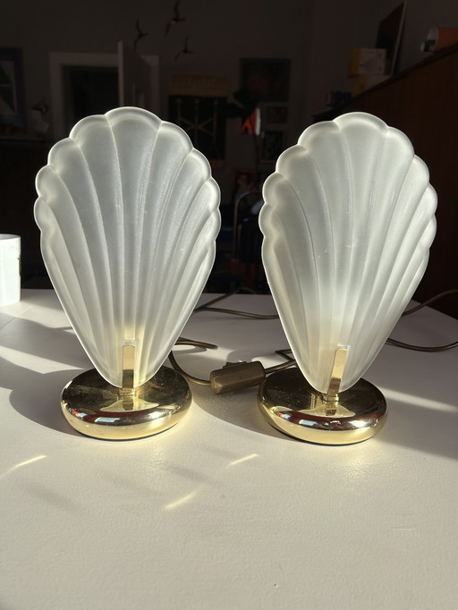 AF Cinquanto bedside lamps shells Italy 80s