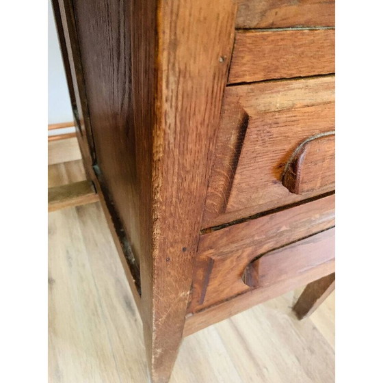Image 1 of Vintage solid wood accountant desk with 3 drawers
