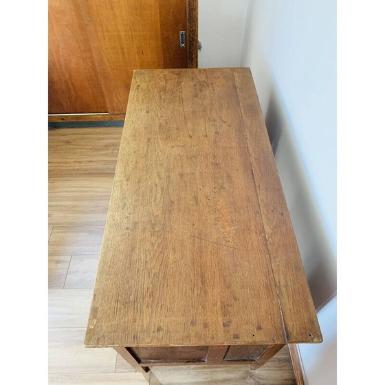 Image 1 of Vintage solid wood accountant desk with 3 drawers