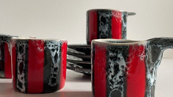 Image 1 of 6 tazze e piattini in ceramica artistica vintage Luc Vallauris