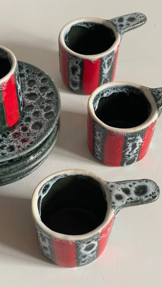 Image 1 of 6 tazze e piattini in ceramica artistica vintage Luc Vallauris