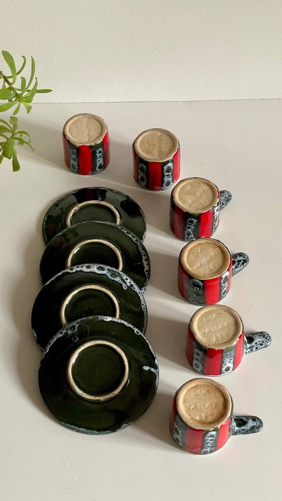 Image 1 of 6 tazze e piattini in ceramica artistica vintage Luc Vallauris