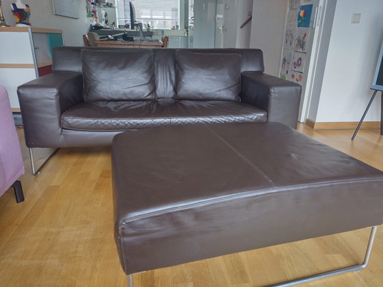 Image 1 of Molinari two-seater sofa with footstool