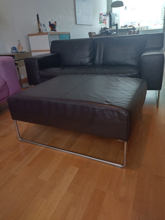 Image 1 of Molinari two-seater sofa with footstool