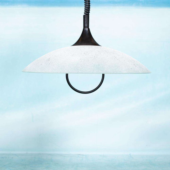 Image 1 of Memphis 1980 lampe suspendue en verre, lampe suspendue à tirette vintage