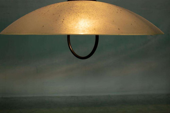 Image 1 of Memphis 1980 lampe suspendue en verre, lampe suspendue à tirette vintage