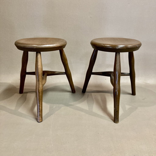 Duo of Tripod Period Stools