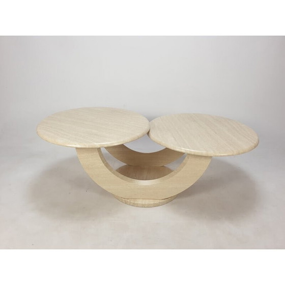 Image 1 of Vintage travertine coffee table, Italy 1980