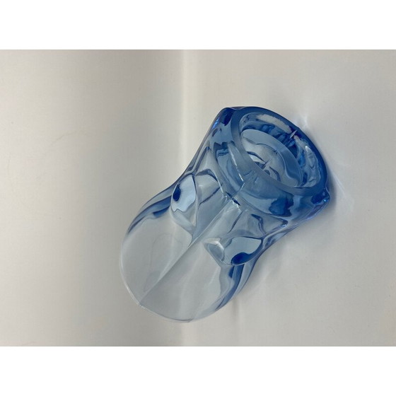 Image 1 of Vintage blue glass vase, 1950