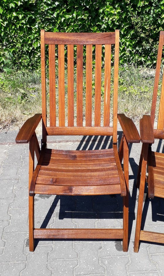 Image 1 of 4 Teak and Garden Ocean Recliners, collapsible