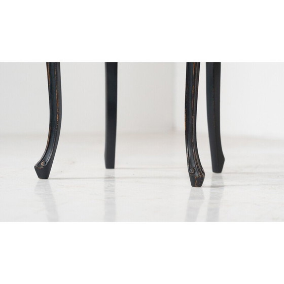 Image 1 of Pair of vintage bar stools in green fabric, Belgium