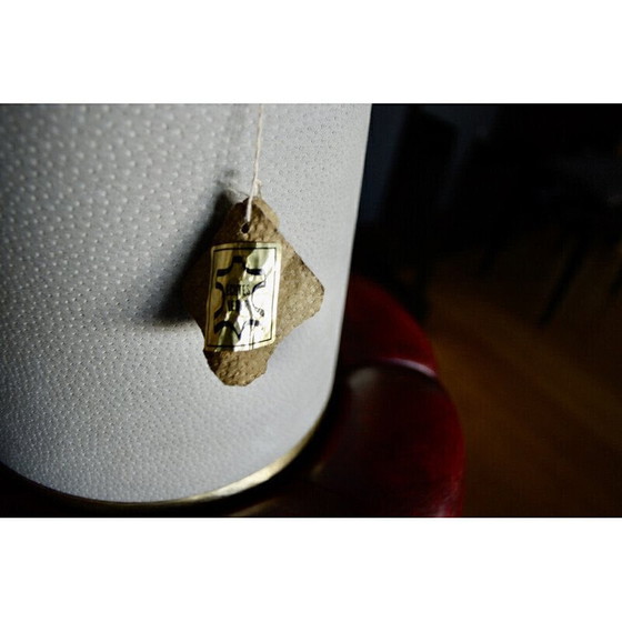 Image 1 of Vintage lamp in patinated bronze and leather, Denmark 1930