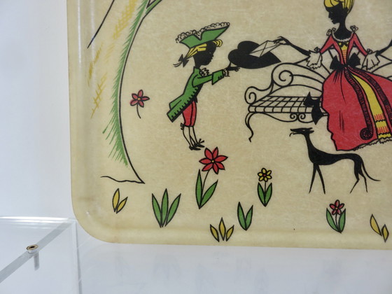 Image 1 of Fiberglass Tray, Naïve Drawing, Marque Sadac, France, 50s 60s