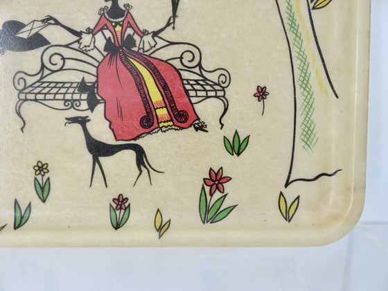 Image 1 of Fiberglass Tray, Naïve Drawing, Marque Sadac, France, 50s 60s