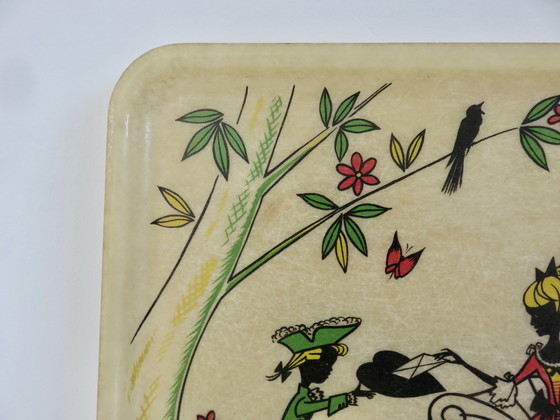 Image 1 of Fiberglass Tray, Naïve Drawing, Marque Sadac, France, 50s 60s