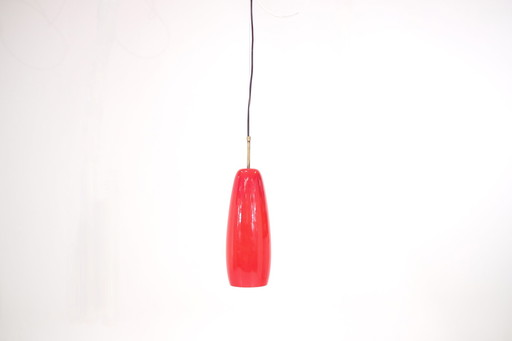 Lampe opaline rouge vintage