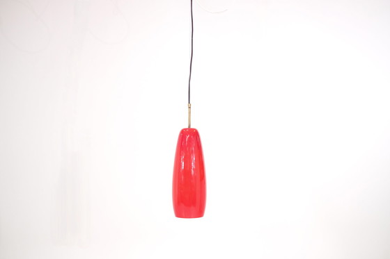 Image 1 of Lampe opaline rouge vintage