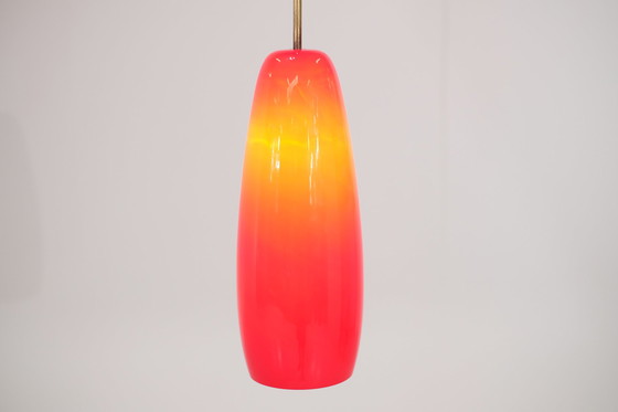 Image 1 of Lampe opaline rouge vintage