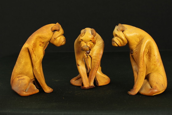 Image 1 of Deru Leather Crafted Set Of 9 Animals, Germany 1960S