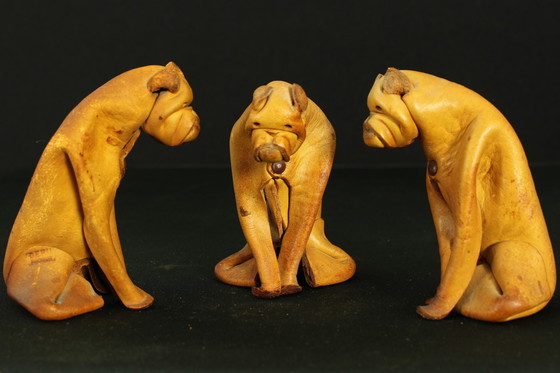 Image 1 of Deru Leather Crafted Set Of 9 Animals, Germany 1960S