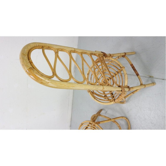 Image 1 of Pair of vintage bamboo chairs attributed to Eddie Hoekstra, 1960