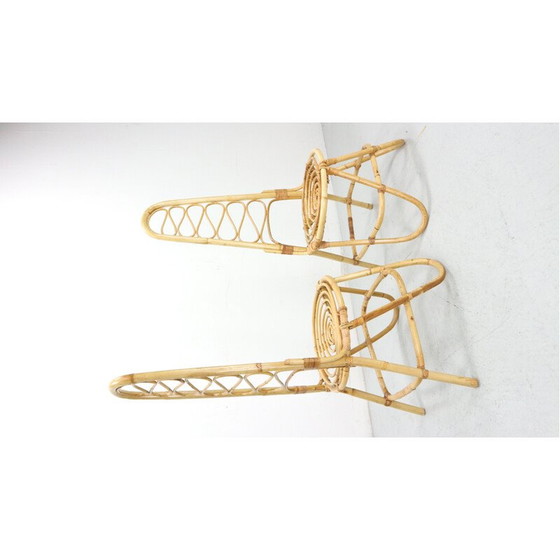 Image 1 of Pair of vintage bamboo chairs attributed to Eddie Hoekstra, 1960