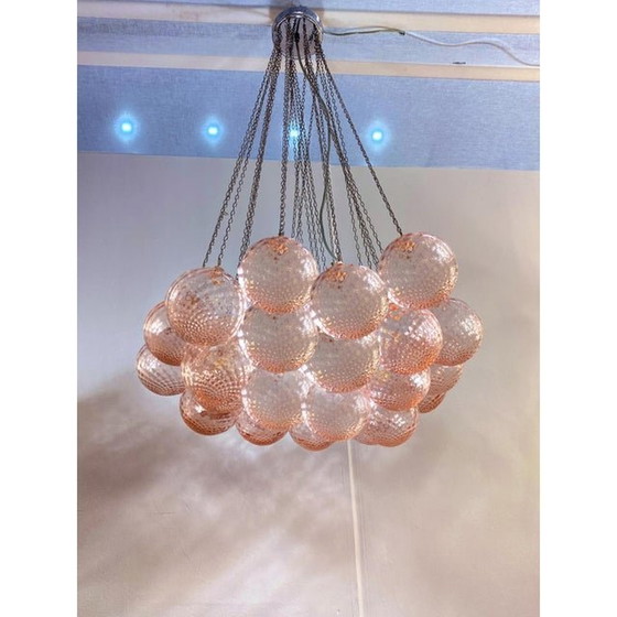 Image 1 of Simoeng Contemporary Pink “Ballotton” Murano Glass Spheres Chandelier