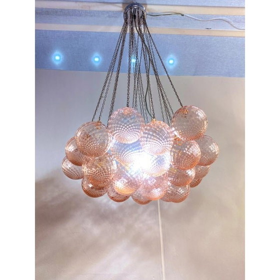 Image 1 of Simoeng Contemporary Pink “Ballotton” Murano Glass Spheres Chandelier