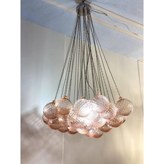 Image 1 of Simoeng Contemporary Pink “Ballotton” Murano Glass Spheres Chandelier