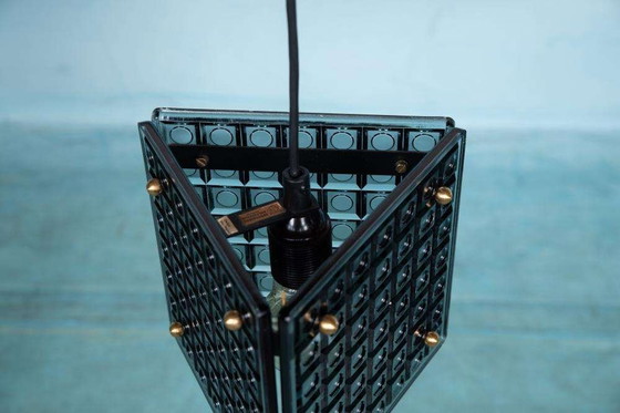 Image 1 of Midmod 3angle pendant lamp glass, smoked glass Kronobergs pendant