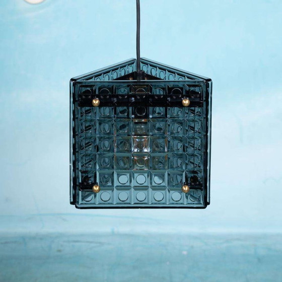 Image 1 of Midmod 3angle pendant lamp glass, smoked glass Kronobergs pendant