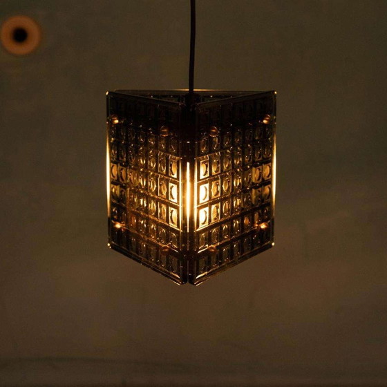 Image 1 of Midmod 3angle pendant lamp glass, smoked glass Kronobergs pendant