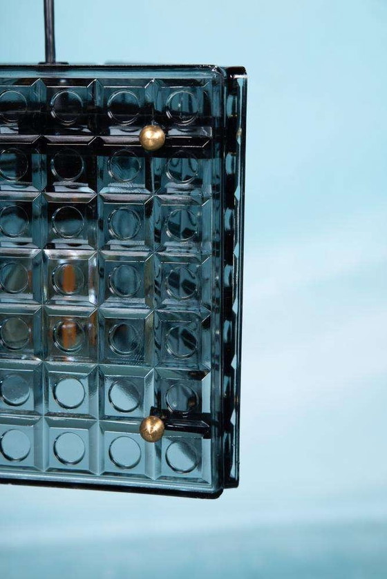 Image 1 of Midmod 3angle pendant lamp glass, smoked glass Kronobergs pendant