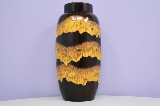 Brown West Germany Vase Flamed Fatlava