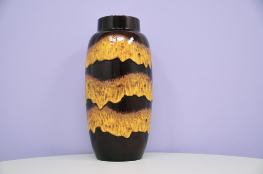 Brown West Germany Vase Flamed Fatlava