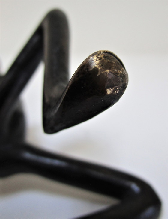 Image 1 of Bronze Blackened Candlestick Woman 70s