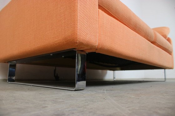 Image 1 of Cor Conseta Couch two-seater designer sofa orange fabric chrome runner