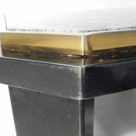 Image 1 of Fedam coffee table Hollywood Regency marble in steel frame