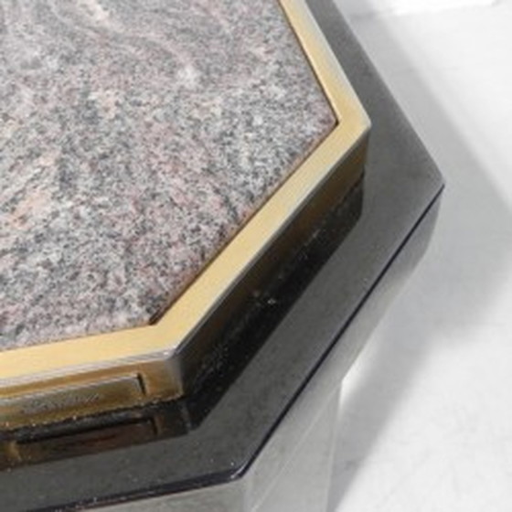 Image 1 of Fedam coffee table Hollywood Regency marble in steel frame