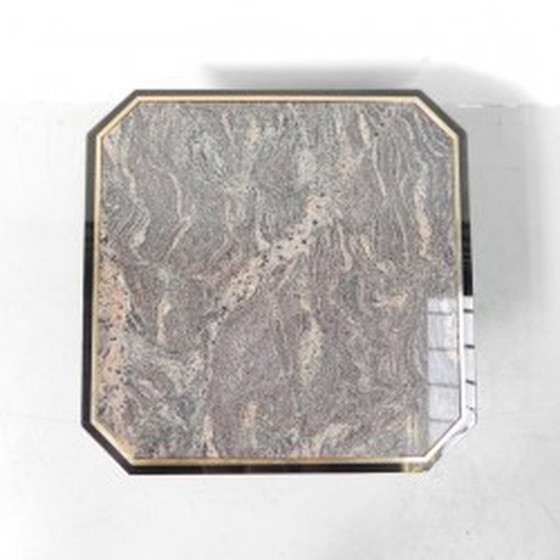 Image 1 of Fedam coffee table Hollywood Regency marble in steel frame