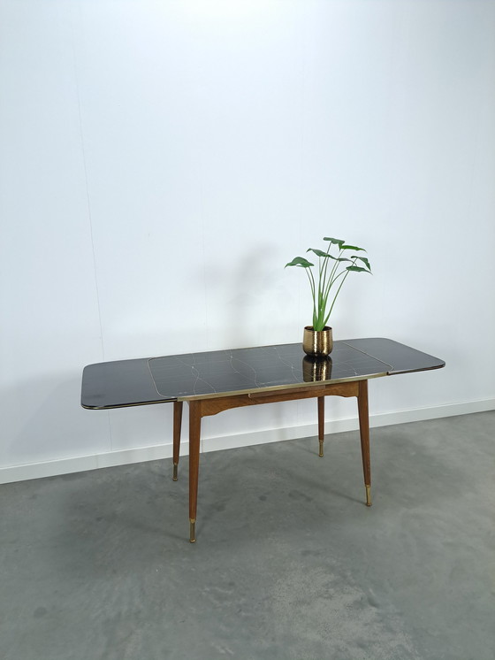 Image 1 of Extendable And Height Adjustable Table With Glass Top