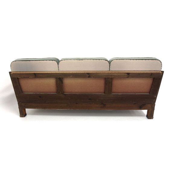Image 1 of Scandinavian vintage 3 seater sofa in rosewood and velvet for the Swedish Grace house, Sweden 1930